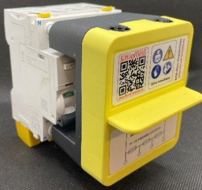 RCD-Riso Messbrücke – Seitenansicht auf einem RCD