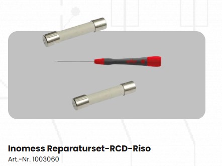 Inomess Reparaturset RCD-Riso: Ersatzsicherungen und Schraubendreher